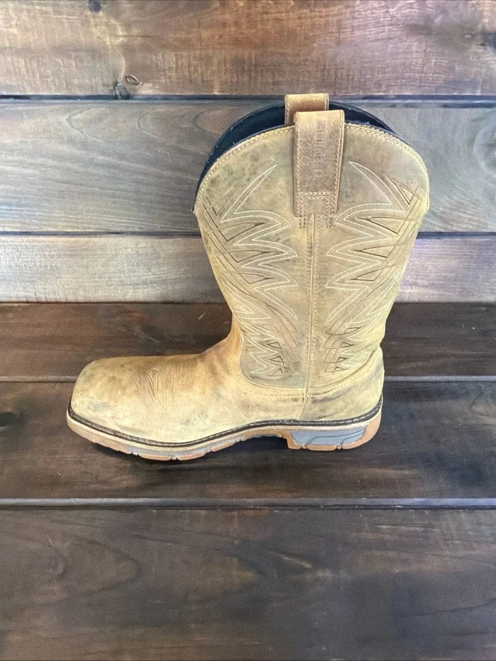 Irish Setter Marshall 83912 Tan Leather Steel Toe Pull On Boots Men Size 13 D